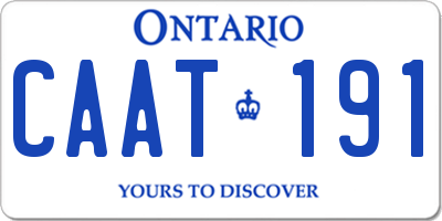 ON license plate CAAT191