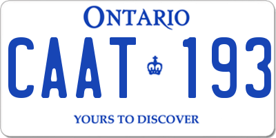 ON license plate CAAT193