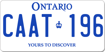 ON license plate CAAT196