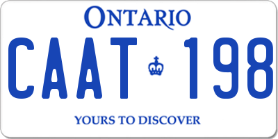 ON license plate CAAT198