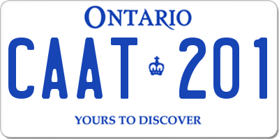 ON license plate CAAT201