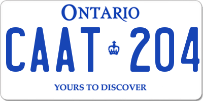 ON license plate CAAT204