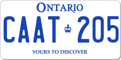 ON license plate CAAT205