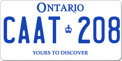 ON license plate CAAT208