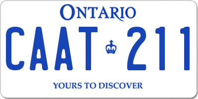 ON license plate CAAT211