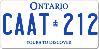 ON license plate CAAT212