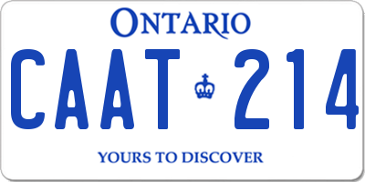 ON license plate CAAT214