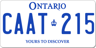 ON license plate CAAT215