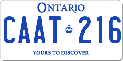 ON license plate CAAT216