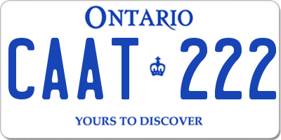 ON license plate CAAT222