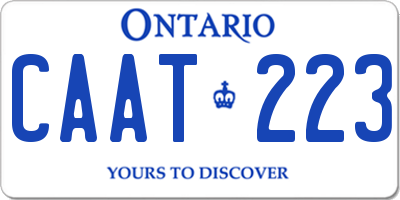 ON license plate CAAT223