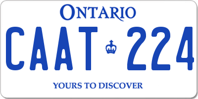 ON license plate CAAT224