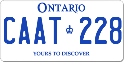 ON license plate CAAT228