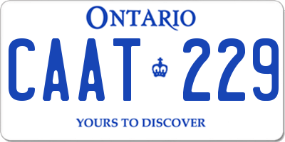 ON license plate CAAT229