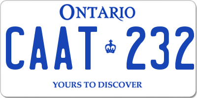 ON license plate CAAT232