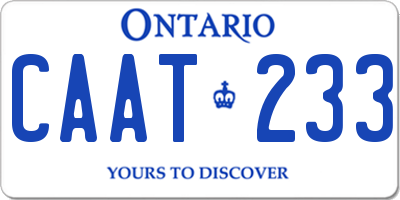 ON license plate CAAT233