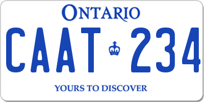 ON license plate CAAT234