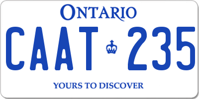 ON license plate CAAT235