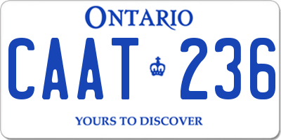 ON license plate CAAT236