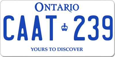 ON license plate CAAT239