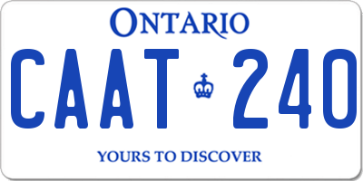 ON license plate CAAT240