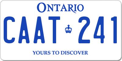 ON license plate CAAT241