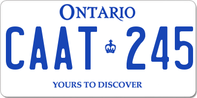 ON license plate CAAT245