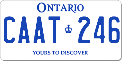 ON license plate CAAT246