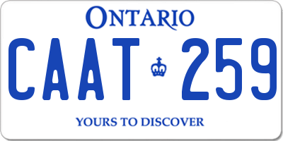 ON license plate CAAT259