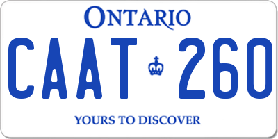 ON license plate CAAT260