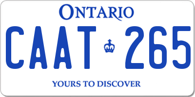 ON license plate CAAT265