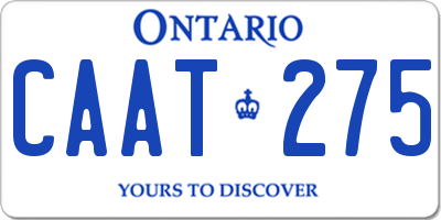 ON license plate CAAT275