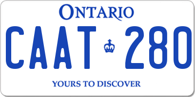 ON license plate CAAT280