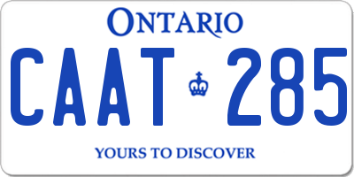 ON license plate CAAT285