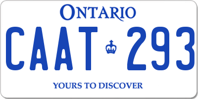 ON license plate CAAT293