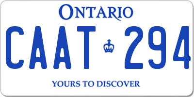 ON license plate CAAT294