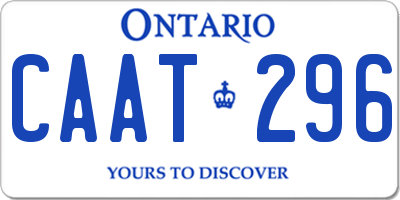 ON license plate CAAT296