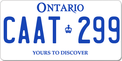 ON license plate CAAT299