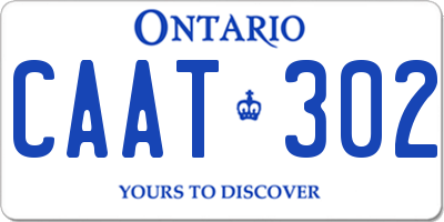 ON license plate CAAT302