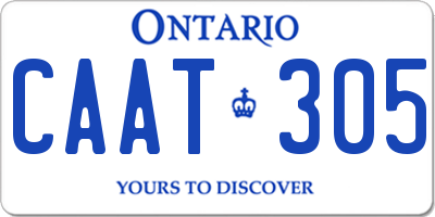 ON license plate CAAT305