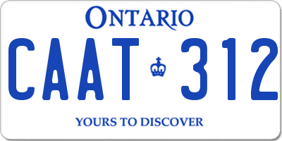 ON license plate CAAT312