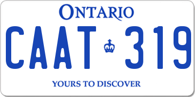 ON license plate CAAT319