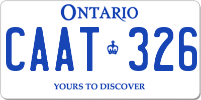 ON license plate CAAT326