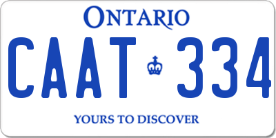 ON license plate CAAT334