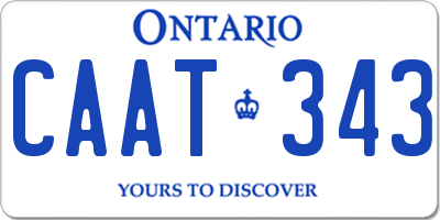 ON license plate CAAT343