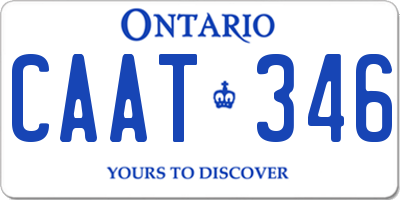 ON license plate CAAT346