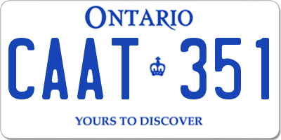 ON license plate CAAT351