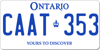 ON license plate CAAT353