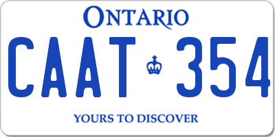 ON license plate CAAT354