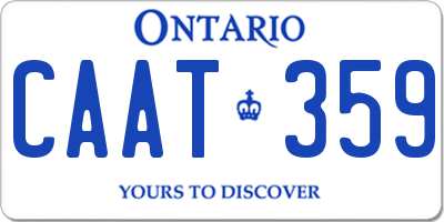 ON license plate CAAT359